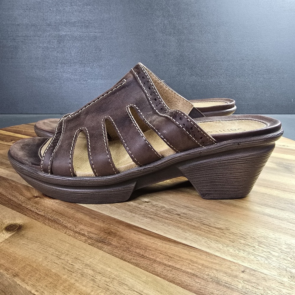 Sanita Nina Womens Brown Leather Shoe Size US 10 EU 41 Classic Slide‎